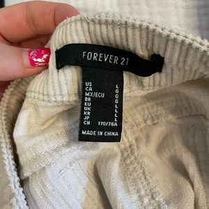 Forever 21 large cream corduroy jeans